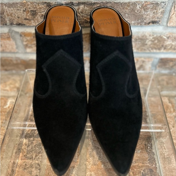 Donald Pliner Vama Stack Heeled Suede Mule - Picture 10 of 11
